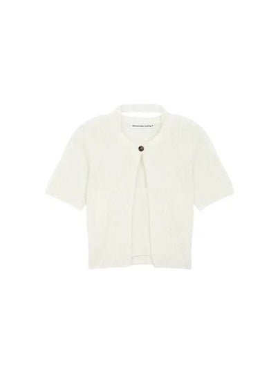 Halterneck layered short sleeve cardigan white 270810 - ALEXANDER WANG - BALAAN 1