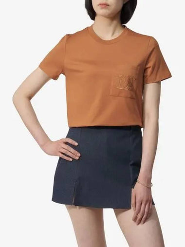 PAPAIA1 Short Sleeve T Shirt Brown 11941032600004 - MAX MARA - BALAAN 1