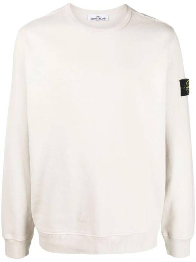 Brushed Cotton Fleece Garment Dyed Crewneck Sweatshirt Stucco - STONE ISLAND - BALAAN 2