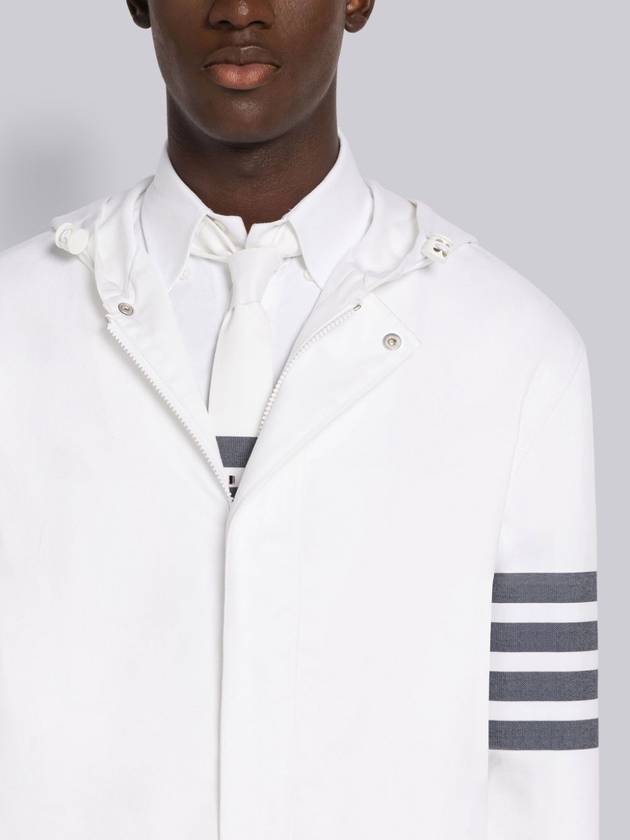 Diagonal armband hooded zip up jacket - THOM BROWNE - BALAAN 3