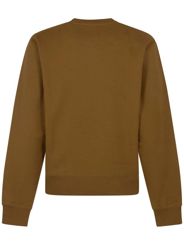 Embroidered logo knit top brown - SAINT LAURENT - BALAAN 3