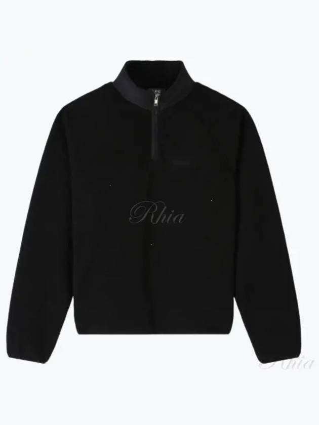 Logo Applique Fleece Sweatshirt Black - A.P.C. - BALAAN 2