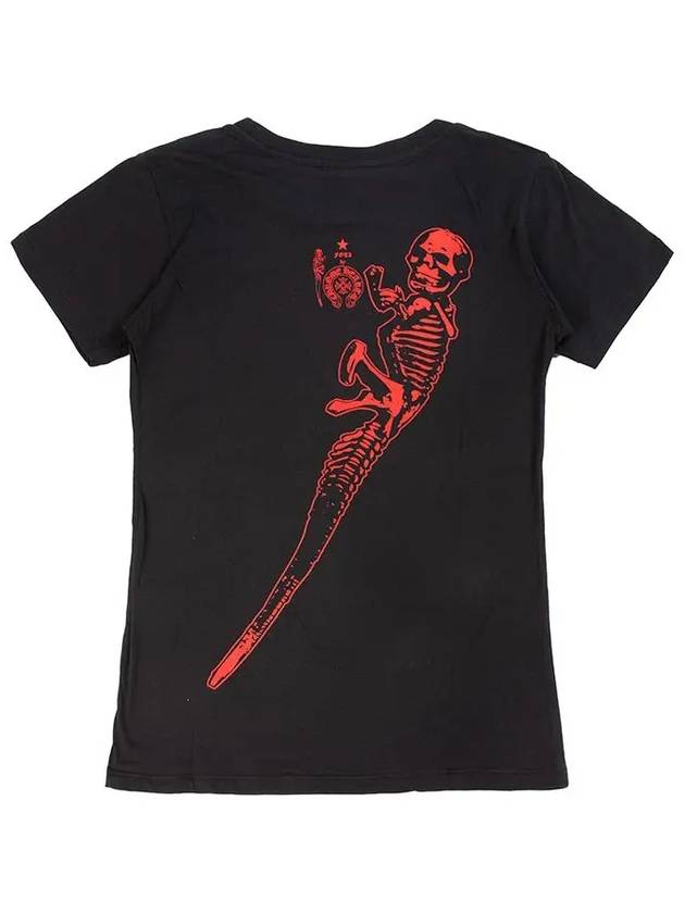 Skull Printing Short Sleeve T-Shirt Black - CHROME HEARTS - BALAAN 2