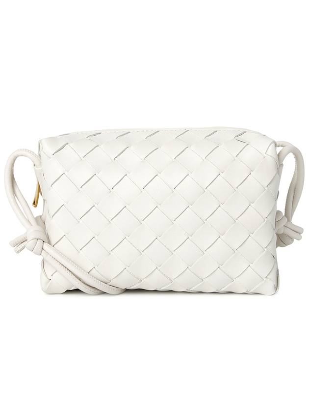 Intrecciato Loop Small Leather Cross Bag White - BOTTEGA VENETA - BALAAN 2