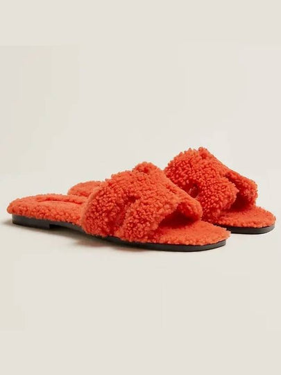 Oran Shearing Sandals Orange - HERMES - BALAAN 2