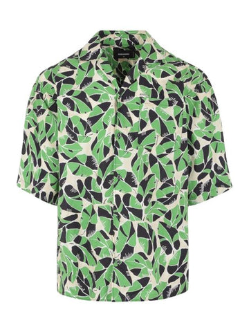 Bowling Drop Shoulder Short Sleeve Shirt Green - DSQUARED2 - BALAAN 1