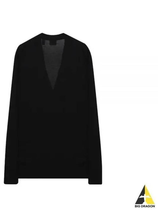 Monogram Motif Wool-Silk Blend Cardigan Black - BURBERRY - BALAAN 2