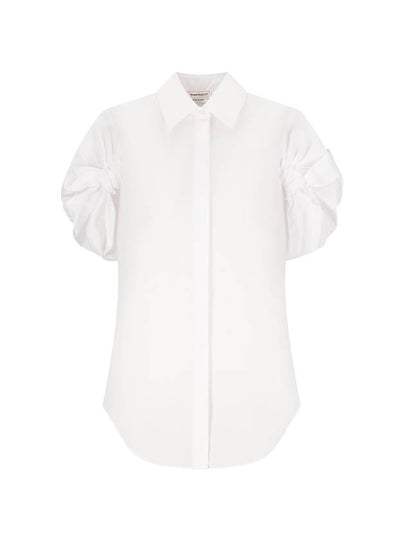 Ruffled Short Sleeve Shirt White - ALEXANDER MCQUEEN - BALAAN 2