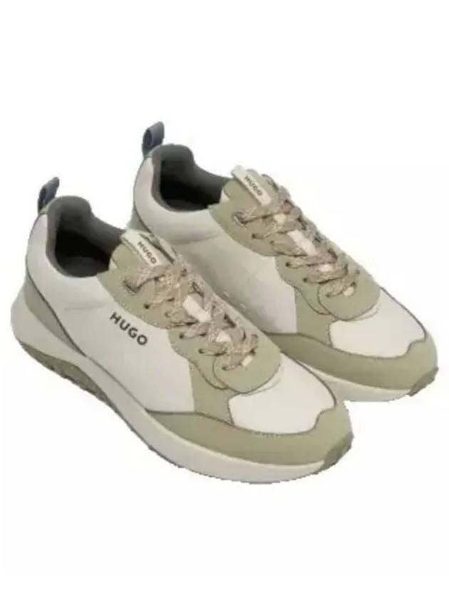 Signature Trainer Nappa Leather Low Top Sneakers Light Grey - HUGO BOSS - BALAAN 2