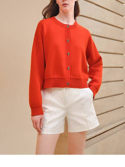 Cashmere Cardigan Orange - HERMES - BALAAN 2