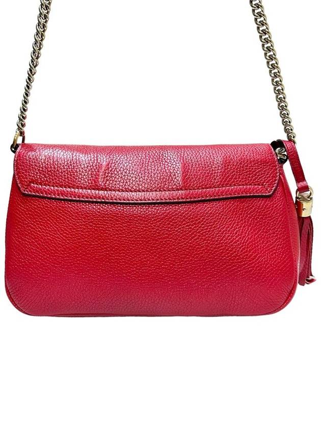 Women s 536224 Red Leather Soho Interlocking Tassel Decorated Chain Cross Bag - GUCCI - BALAAN 3