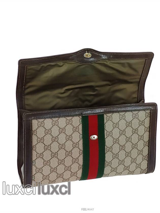 GG PVC three stripe vintage clutch bag - GUCCI - BALAAN 7