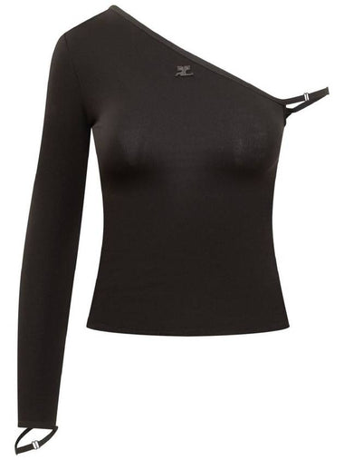 Courrèges Crepe Top With Logo - COURREGES - BALAAN 1