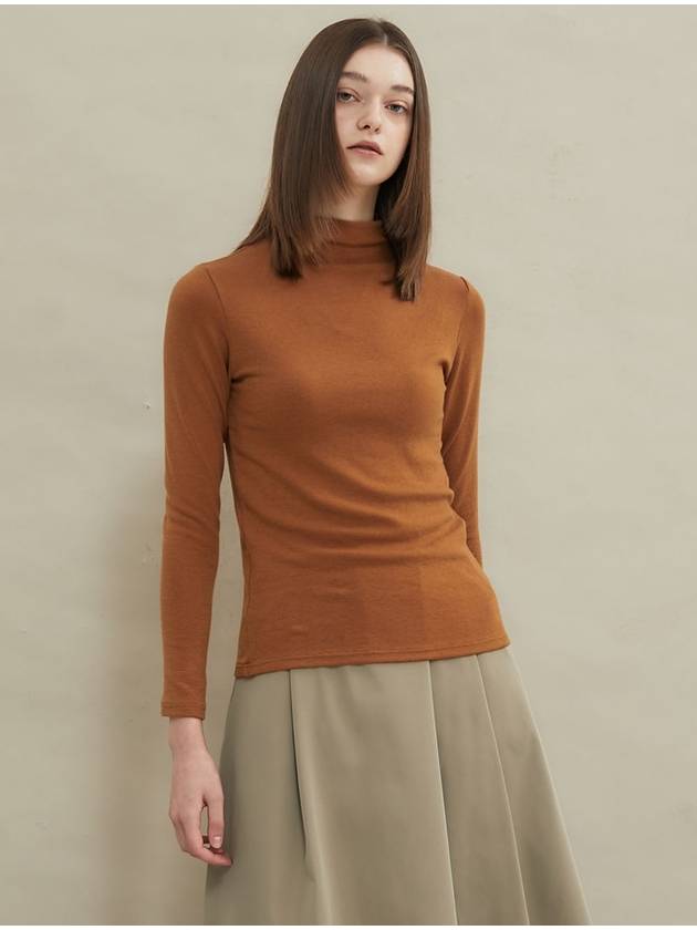 Wool Half Turtleneck Camel - MANAVIS7 - BALAAN 3