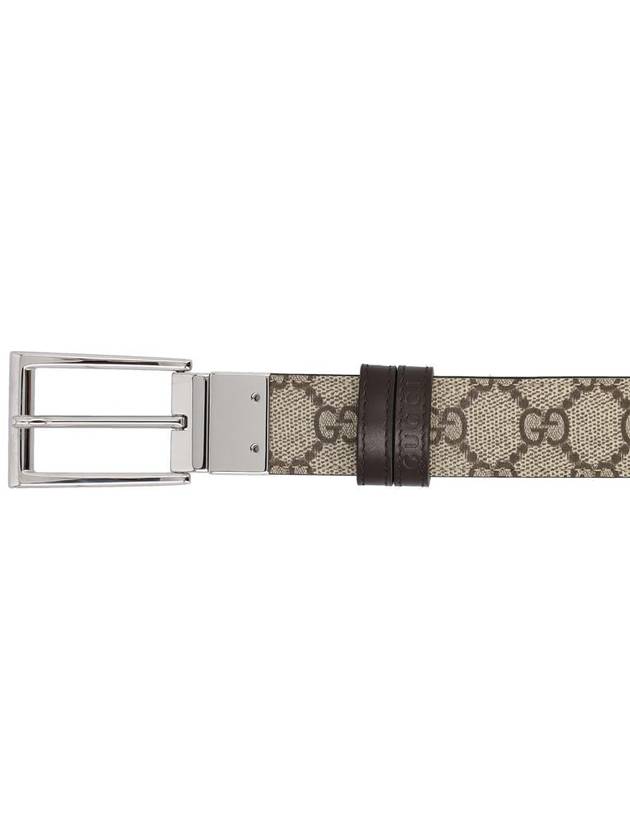 Rectangular Buckle Reversible Leather Belt Beige Brown - GUCCI - BALAAN 6