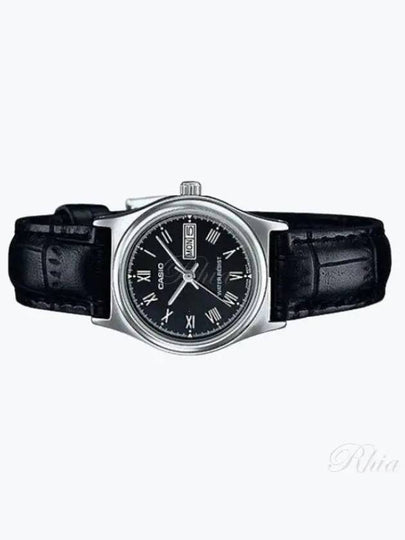 Roman Numerals Leather Band Analog Watch Black - CASIO - BALAAN 2