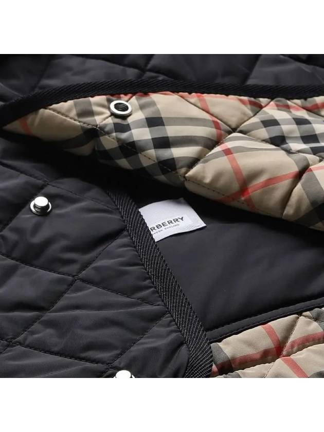 Diamond Quilted Nylon Jacket Black - BURBERRY - BALAAN 5