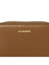 Logo Plaque Zip Round Calf Leather Coin Wallet Brown - JIL SANDER - BALAAN 6