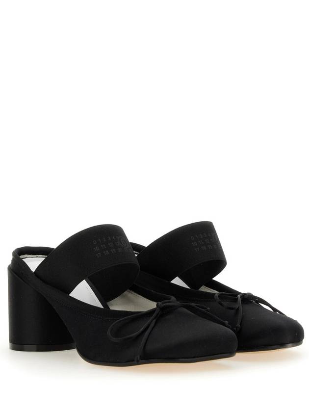 Logo Elastic Ballet Sandal Heels Black - MAISON MARGIELA - BALAAN 4