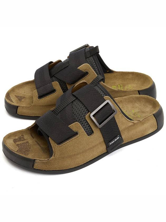 Shadow Project Tape Suede Sandals Brown - STONE ISLAND - BALAAN.