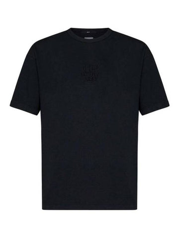 20/1 Jersey Boxy Logo Short Sleeve T-Shirt Black - CP COMPANY - BALAAN 1