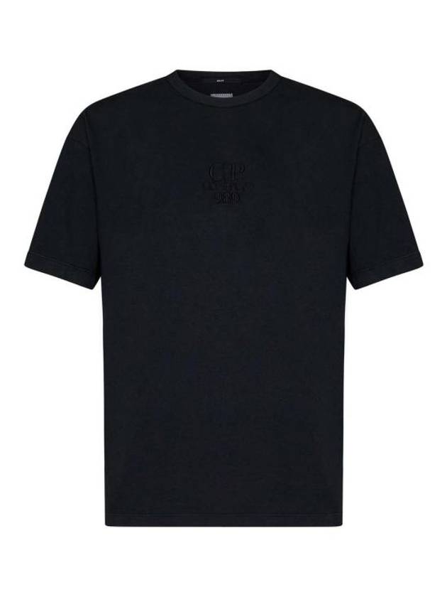 20/1 Jersey Boxy Logo Short Sleeve T-Shirt Black - CP COMPANY - BALAAN 1