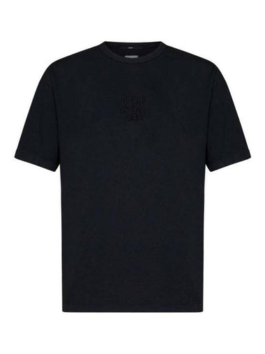 20/1 Jersey Boxy Logo Short Sleeve T-Shirt Black - CP COMPANY - BALAAN 1