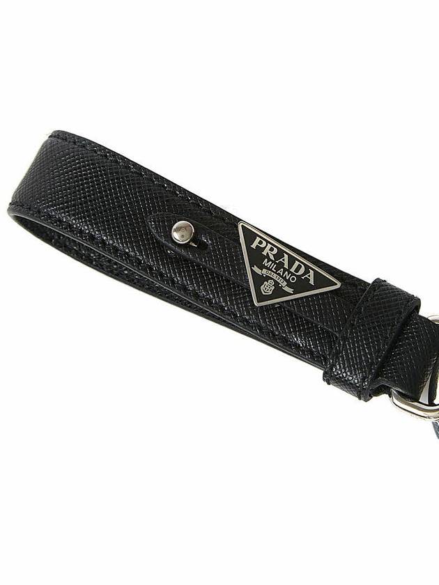 Saffiano Leather Key Holder Black - PRADA - BALAAN 7