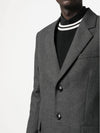 Men's Virgin Wool Single Coat Dark Grey - AMI - BALAAN 3