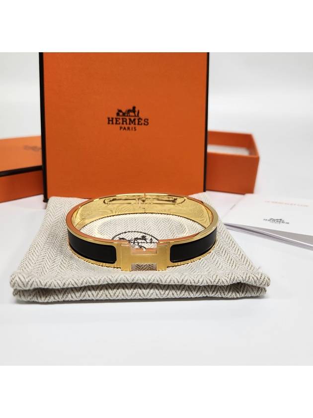 Clic HH Bracelet Gold Noir Mat - HERMES - BALAAN 7