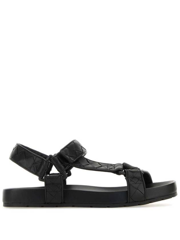 Trip Intrecciato Leather Sandals Black - BOTTEGA VENETA - BALAAN 2