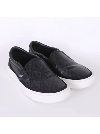 B101 CD Diamond Canvas Smooth Calfskin Sneakers Black - DIOR - BALAAN 2