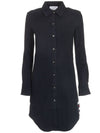 Women's Three Stripe Tab Pocket Shirt Dress Navy - THOM BROWNE - BALAAN 1