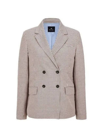 PS Women s Check Notch Double Jacket Light Purple 271951 - PAUL SMITH - BALAAN 1