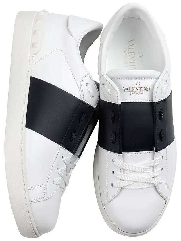 Men's Hidden Open Band Low Top Sneakers White Navy - VALENTINO - BALAAN 3