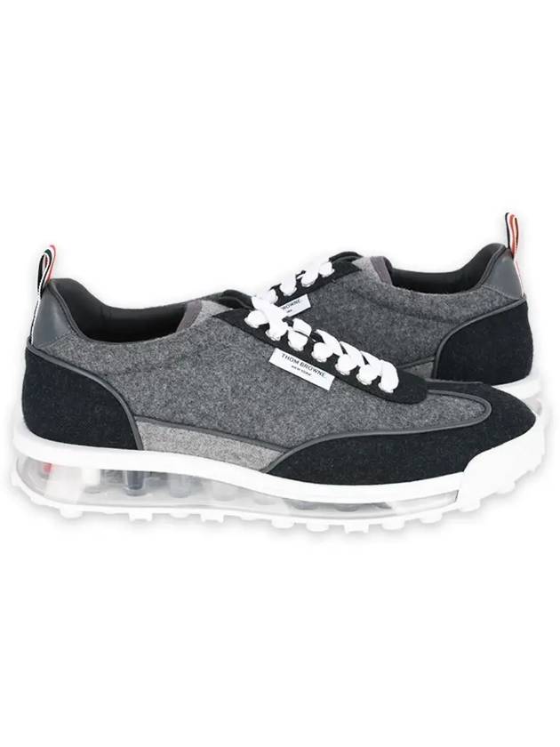 Flannel Clear Sole Low Top Sneakers Grey - THOM BROWNE - BALAAN 2