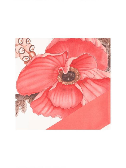 Poppies Print Silk Scarf Pink - SALVATORE FERRAGAMO - BALAAN 1