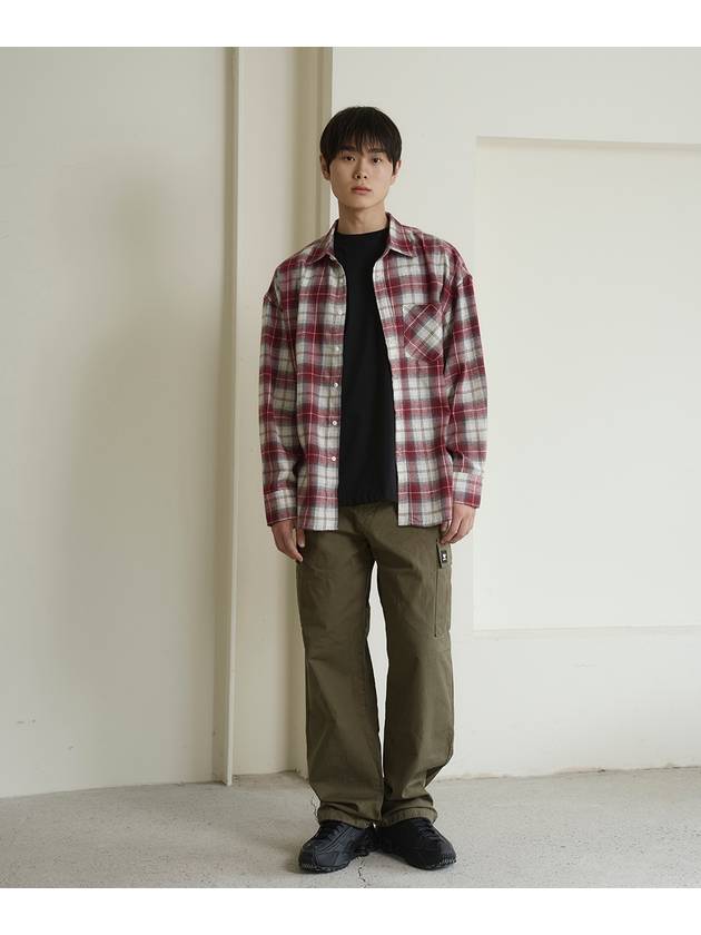 Overfit tartan check shirt Red - THE GREEN LAB - BALAAN 5