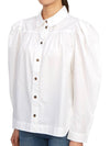 Cotton Poplin Long Sleeve Shirt White - GANNI - BALAAN 3