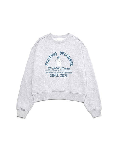 Exciting Snow Man Sweatshirt Melange Grey - LE SOLEIL MATINEE - BALAAN 1