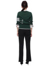 4 Bar Fine Merino Hector Crew Neck Pullover Knit Top Green - THOM BROWNE - BALAAN 6