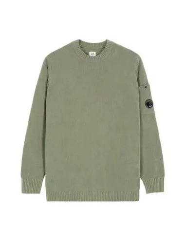 C P COMPANY CP Chenille Cotton Knit Agave Green - CP COMPANY - BALAAN 1