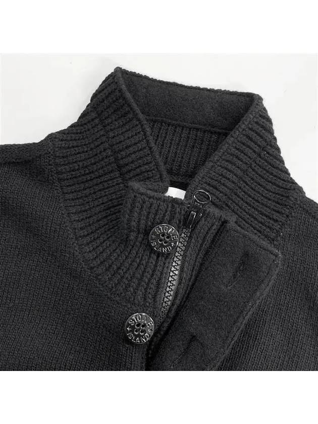 Wappen Patch Button Knit Top Black - STONE ISLAND - BALAAN 8