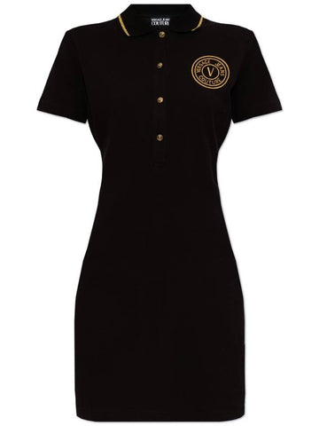 Versace Jeans Couture Dress With Embroidered Logo, Women's, Black - VERSACE - BALAAN 1