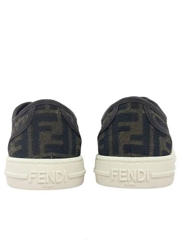 Domino FF Fabric Low Top Sneakers Brown - FENDI - BALAAN 7