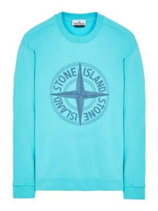 Garment Dying Compass Embroidery Logo Sweatshirt Blue - STONE ISLAND - BALAAN 2