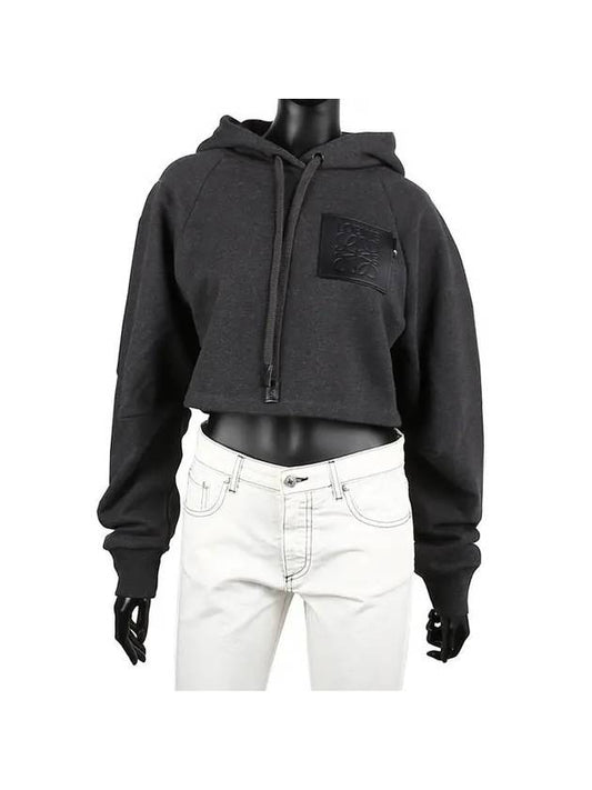 Cotton Crop Hoodie Grey - LOEWE - BALAAN 1