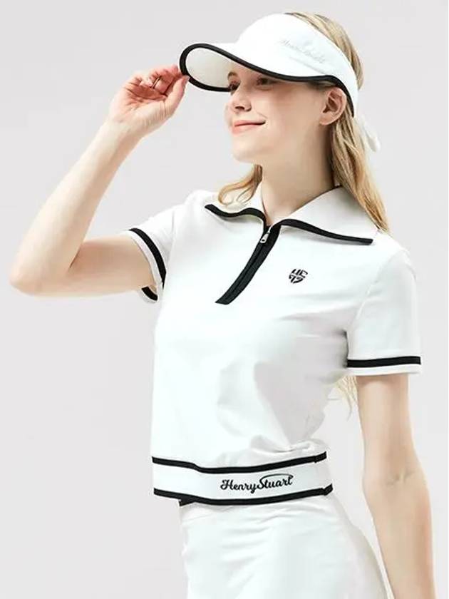 Golf line color half zip-up t-shirt white - HENRY STUART - BALAAN 2