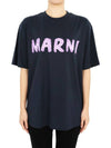 Women s Logo Stamp Cotton Short Sleeve Blue Black THJET49 EPHUSCS11 L2B99 - MARNI - BALAAN 1