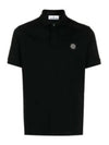 Pique Stretch Cotton Short Sleeve Polo Shirt Black - STONE ISLAND - BALAAN 2